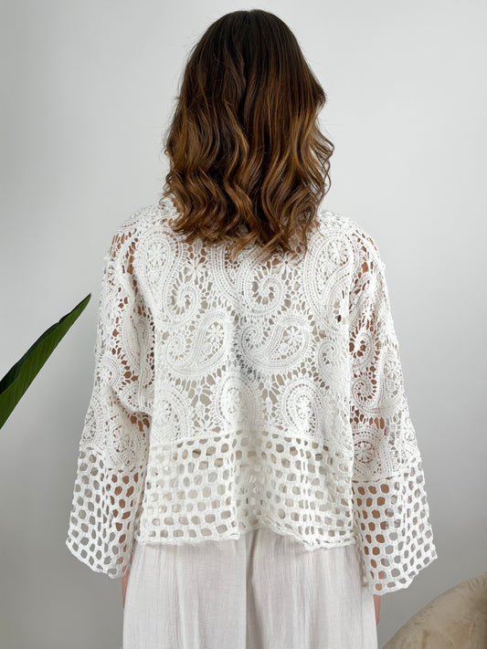 SUSY MIX - CARDIGAN CROCHET LACCI OPERATO