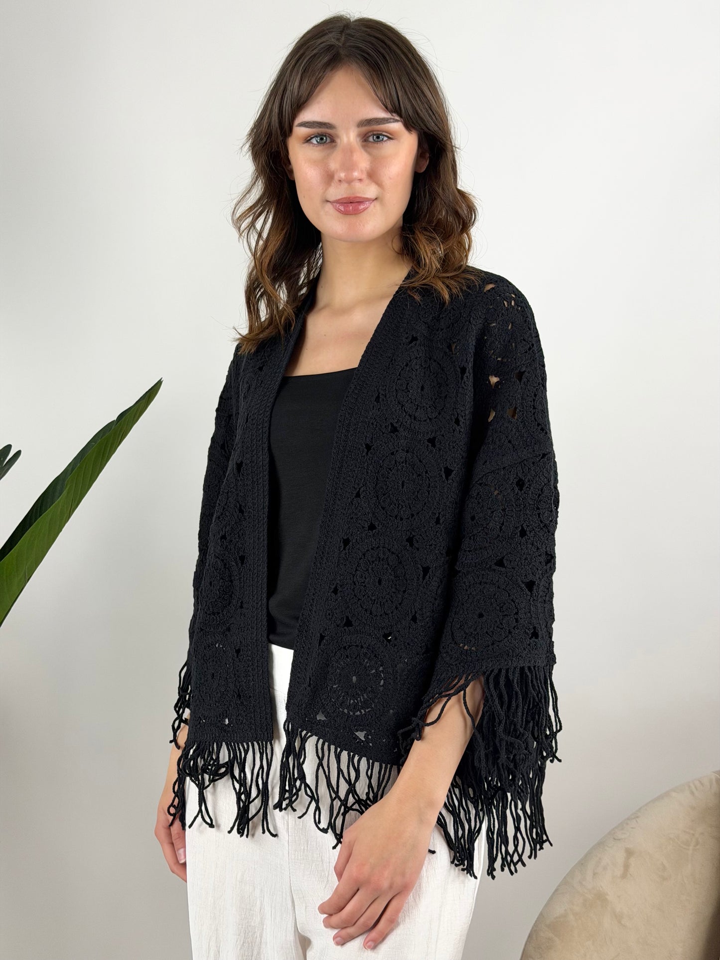 DEVA - CARDIGAN CROCHET FRANGE