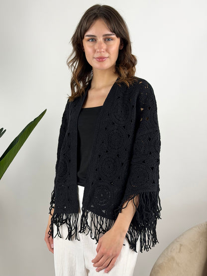 DEVA - CARDIGAN CROCHET FRANGE