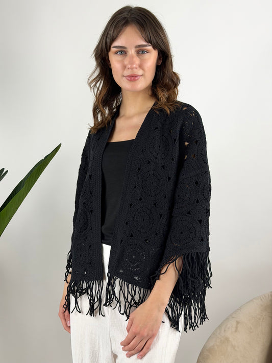 DEVA - CARDIGAN CROCHET FRANGE
