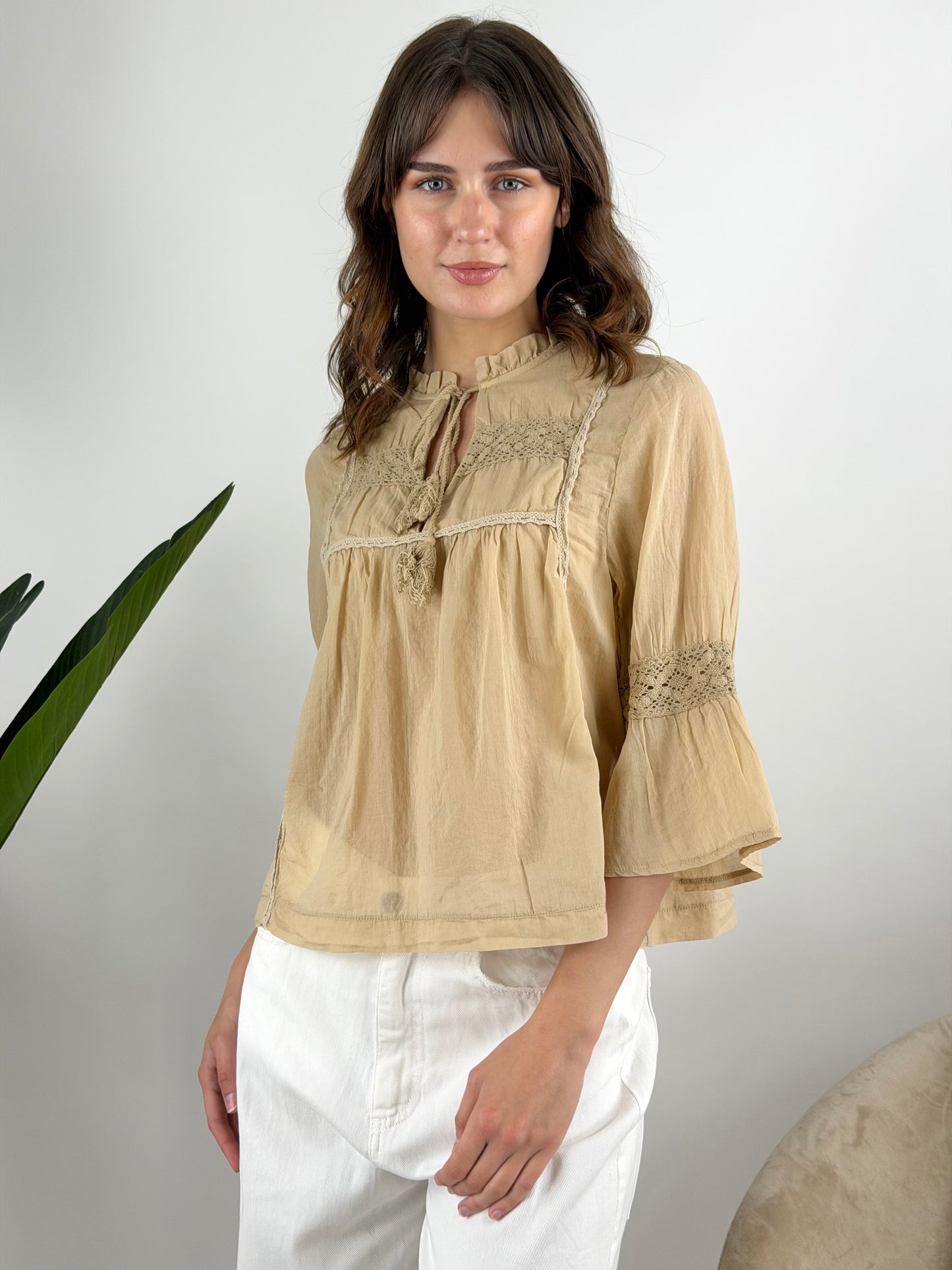 HAVEONE - CAMICIA LACCI RICAMI