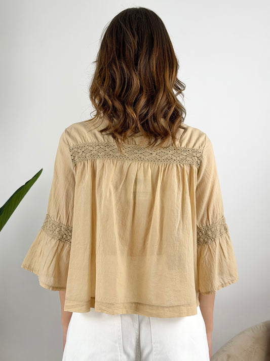 HAVEONE - CAMICIA LACCI RICAMI
