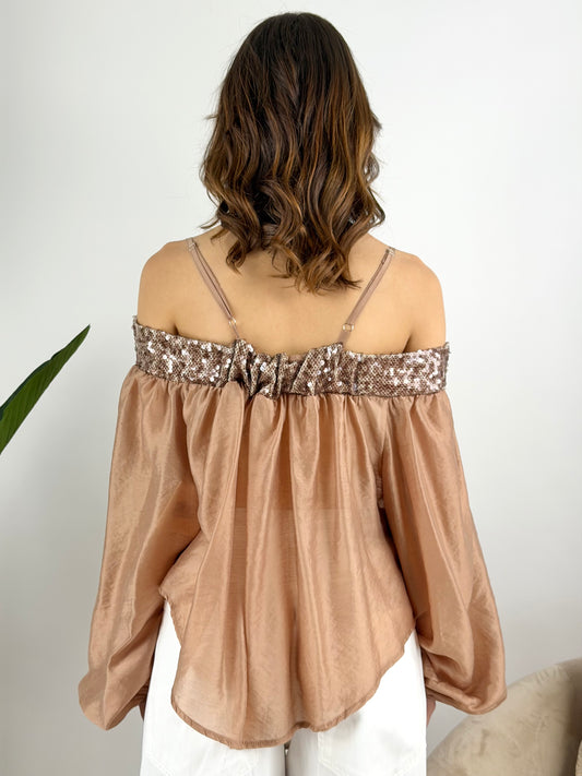 TENSIONE IN - BLUSA CUT OUT PAILLETTES