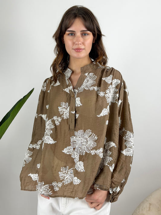 DEVA - CAMICIA RICAMI E PAILLETTES