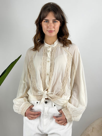 HAVEONE - CAMICIA MUSSOLA CROCHET