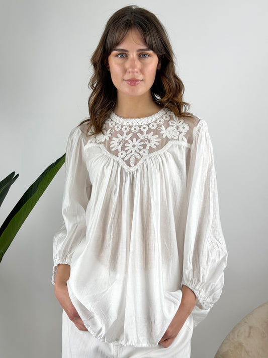 DEVA - CAMICIA TULLE CROCHET