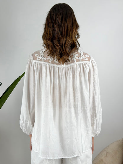 DEVA - CAMICIA TULLE CROCHET