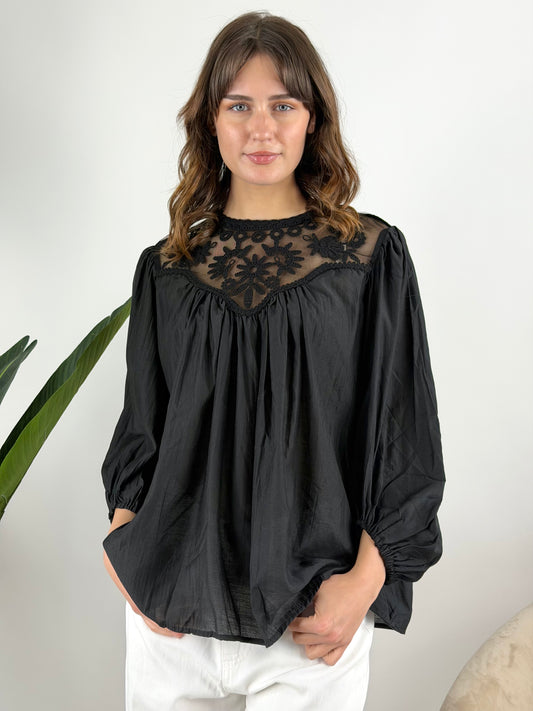 DEVA - CAMICIA TULLE CROCHET
