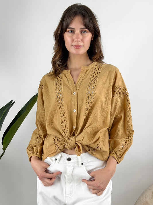 HAVEONE - CAMICIA TRAFORATA RICAMI