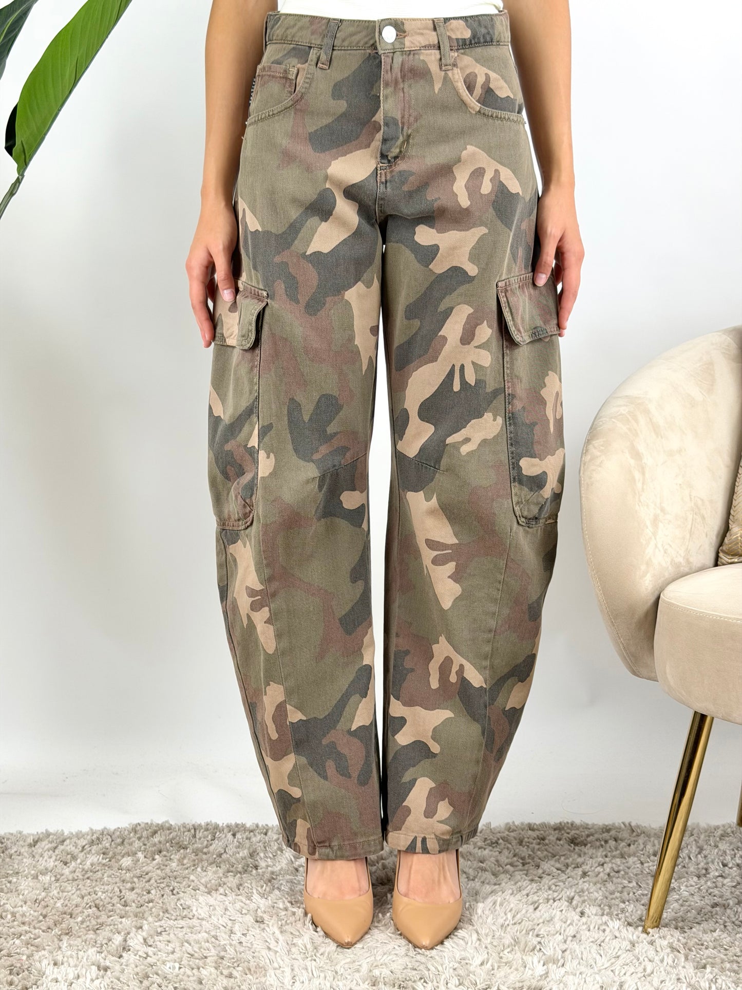 HAVEONE - PANTALONE CARGO CAMOUFLAGE